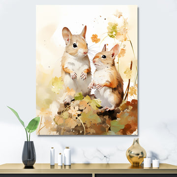 Cute Squirrel Playtime - Squirrel Bedroom Wall Art